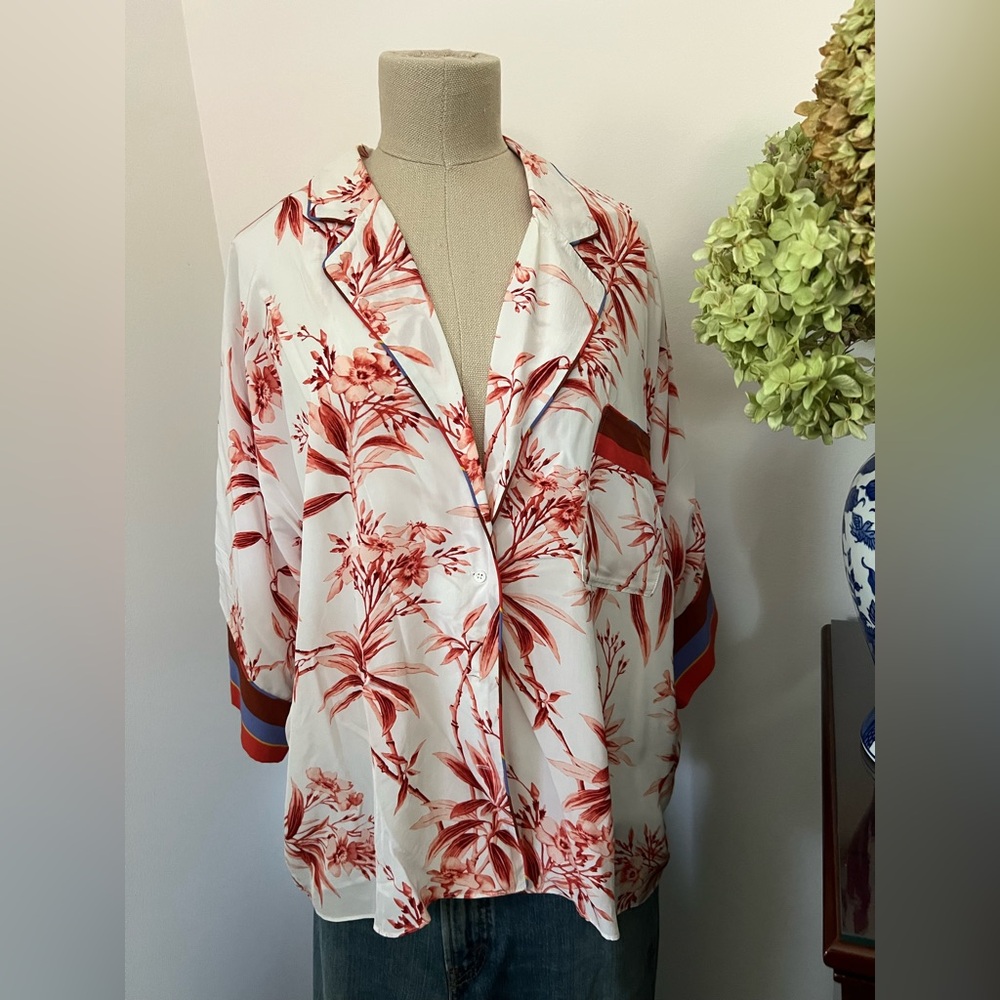JOIE Bayley Floral Print Blouse, size XL